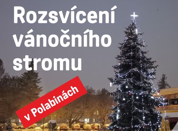 Rozsvícení vánočního stromu v Polabinách