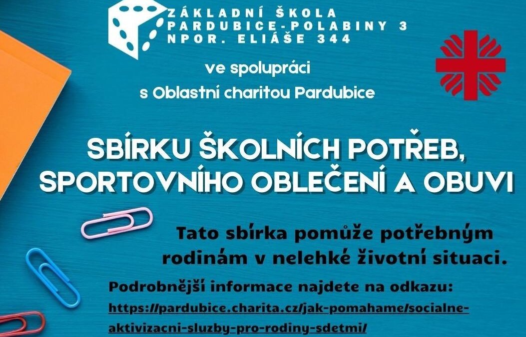 Charitativní sbírka školních potřeb, oblečení a obuvi